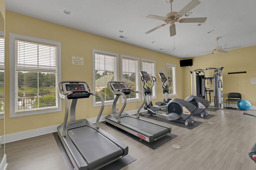 The Edgewater at Barefoot Resort's line of Star Trac cardio machines