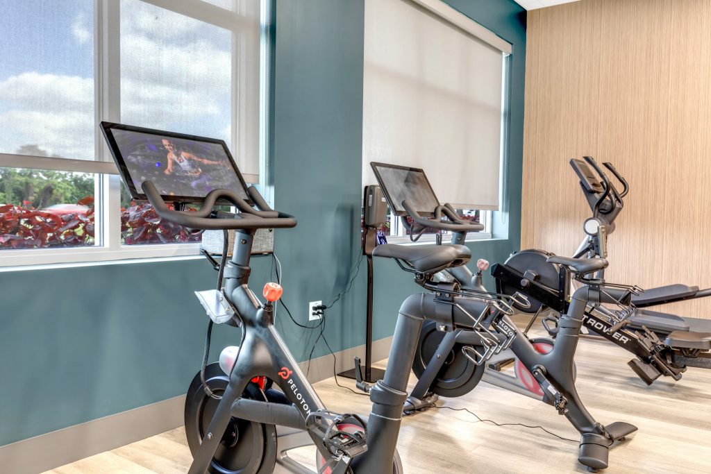 Peloton bikes and Stairmaster HIIT Rower at First Watch Corporate HQ