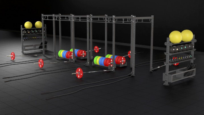 Core Health and Fitness' custom weight rack for Ethos Athletic Club